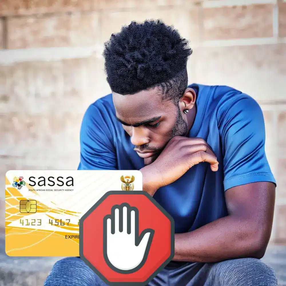 south african sad due to blocked sassa card