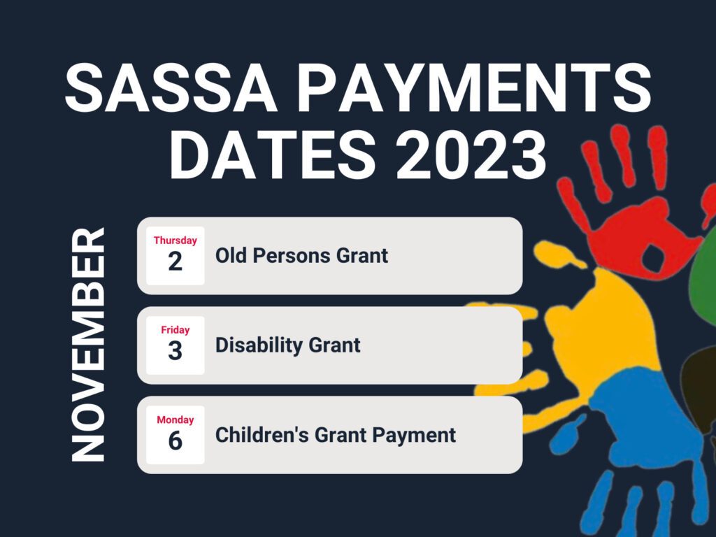 SASSA Payments Dates for November 2023